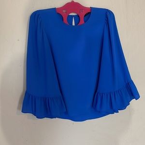 blue chiffon blouse